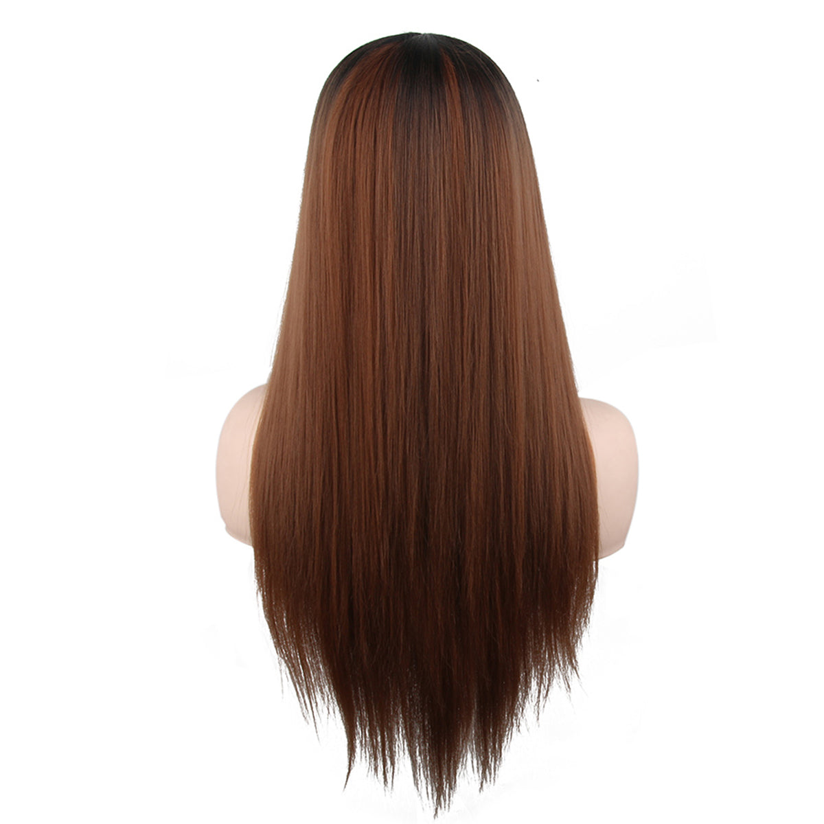 long 22inches Natural Mid Chocolate Brown Wig For Women Ginger Brown