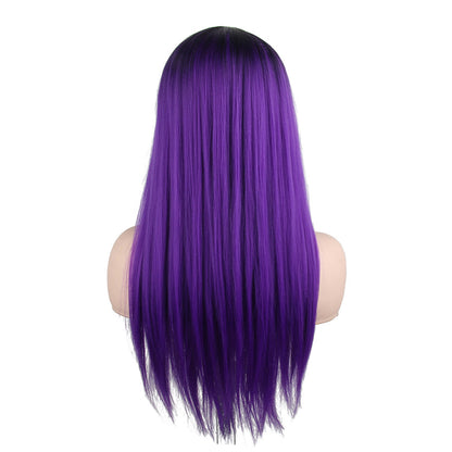 Long Straight Anime Costume Cosplay Wig Party Wig Purple Wigs for Women Girls