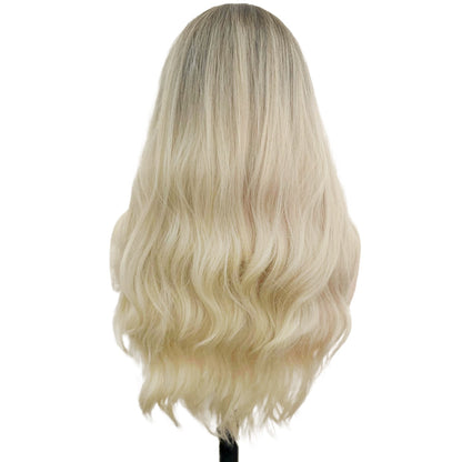 26 Inch Attactive Long Natural Wave Blonde Wigs Synthetic Fiber Wigs For Women Daily Wear
