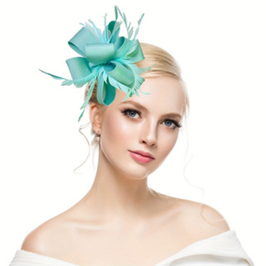 European and American party festival satin temperament solid color ladies headband wedding tea party hat hairpin headdress