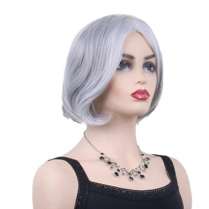 12 Inch Short Silver Miss Flower Store Mullet Wigs 250 Density For Black Women Human Hair Glueless