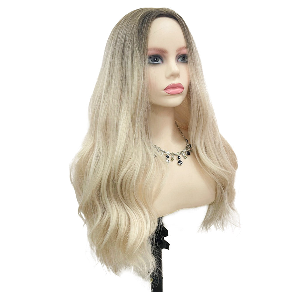 26 Inch Attactive Long Natural Wave Blonde Wigs Synthetic Fiber Wigs For Women Daily Wear
