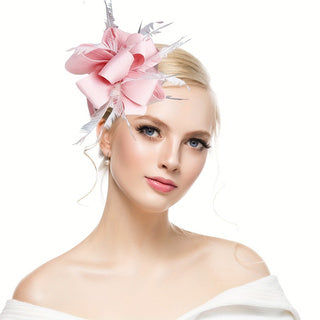 European and American party festival satin temperament solid color ladies headband wedding tea party hat hairpin headdress