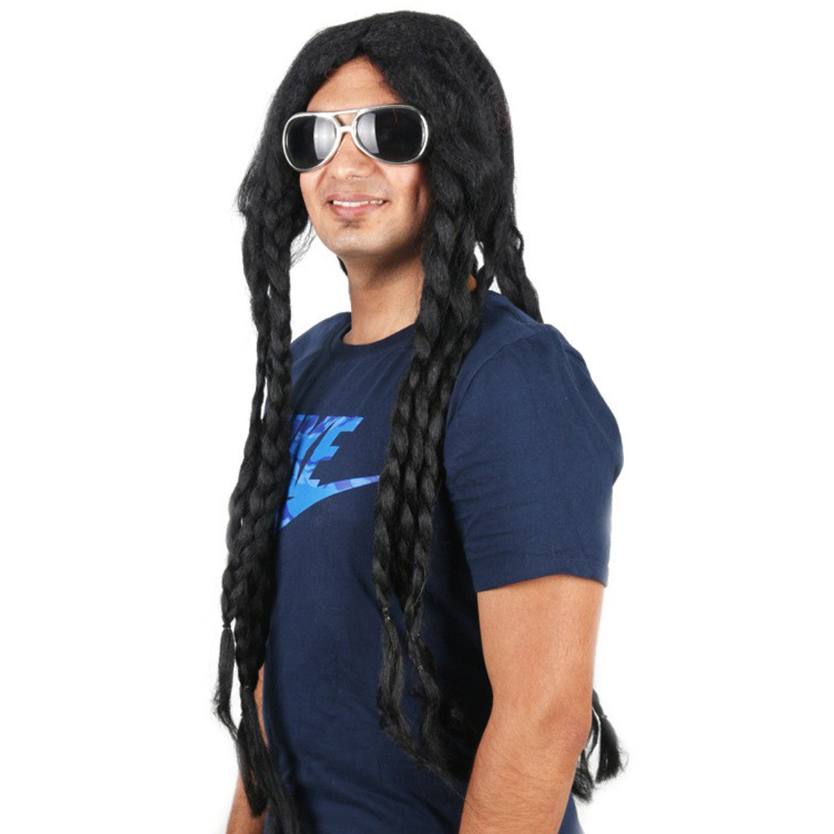 34 Inch Oq Hair Glueless Black Multi-braid Long Hair Black Wig With Bangs For Party