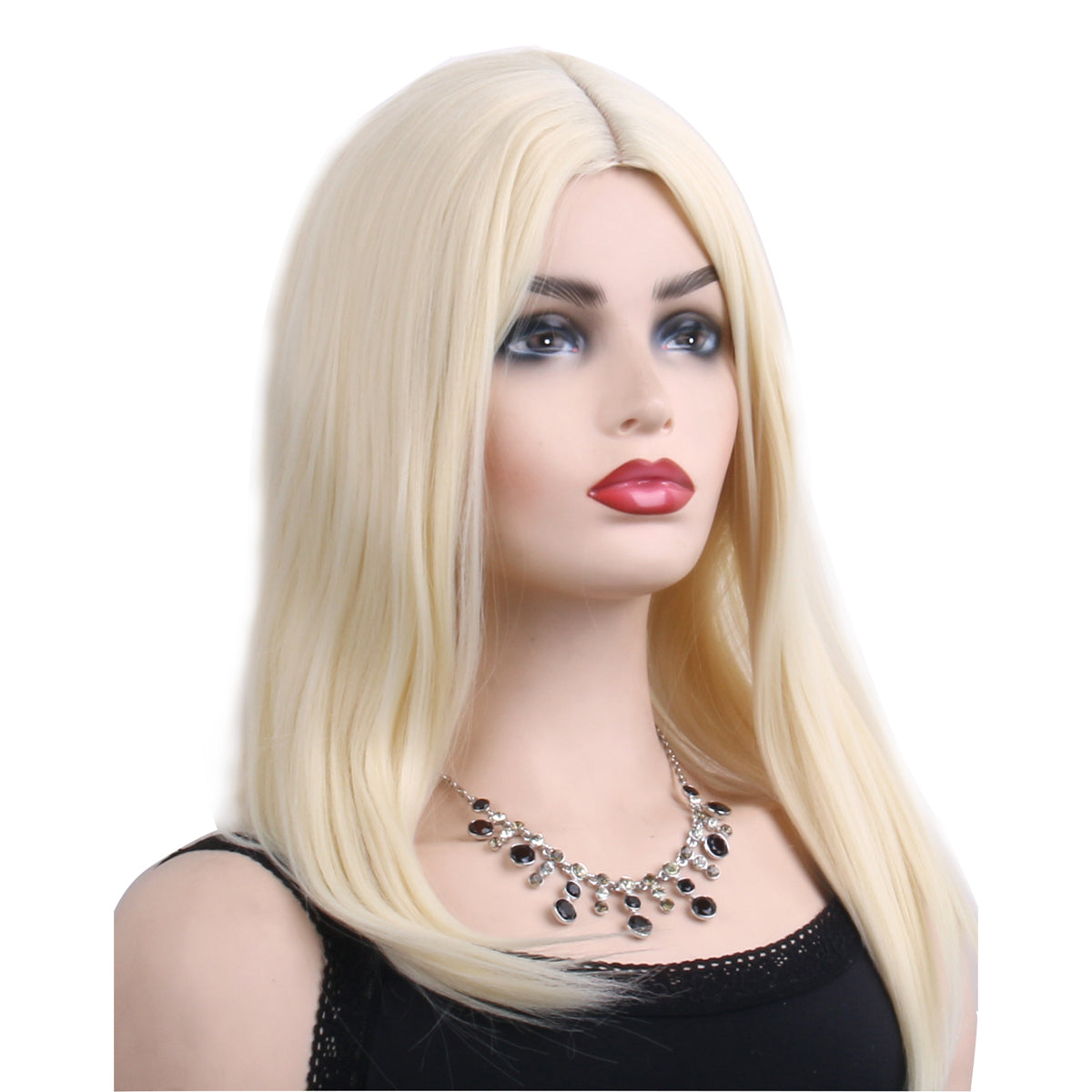 18 inches light blonde medium straight hair ladies wig European and American wig synthetic wig