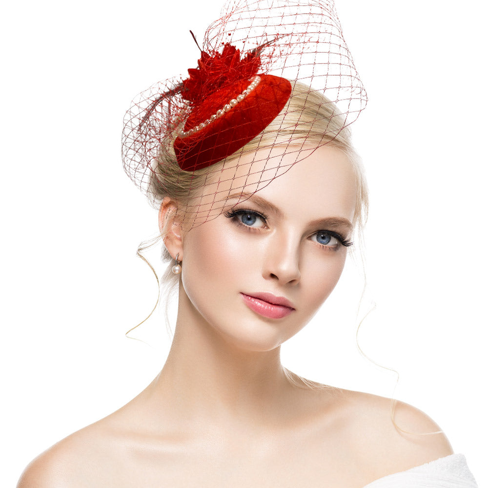 Night Shanghai cheongsam accessories, small hat, female headdress, celebrity accessories, veil, evening dress hair accessories, retro mesh hat