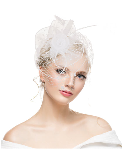 new feather mesh horse racing festival hat bride wedding photography retro ball hat tea party banquet headdressEuropean and American new feather mesh horse racing festival hat bride wedding photography retro ball hat tea party banquet headdress