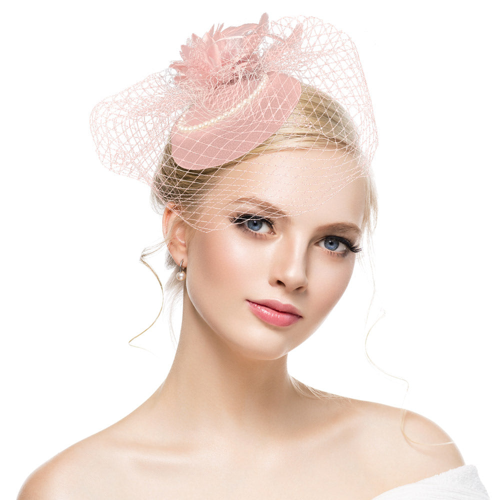 Night Shanghai cheongsam accessories, small hat, female headdress, celebrity accessories, veil, evening dress hair accessories, retro mesh hat