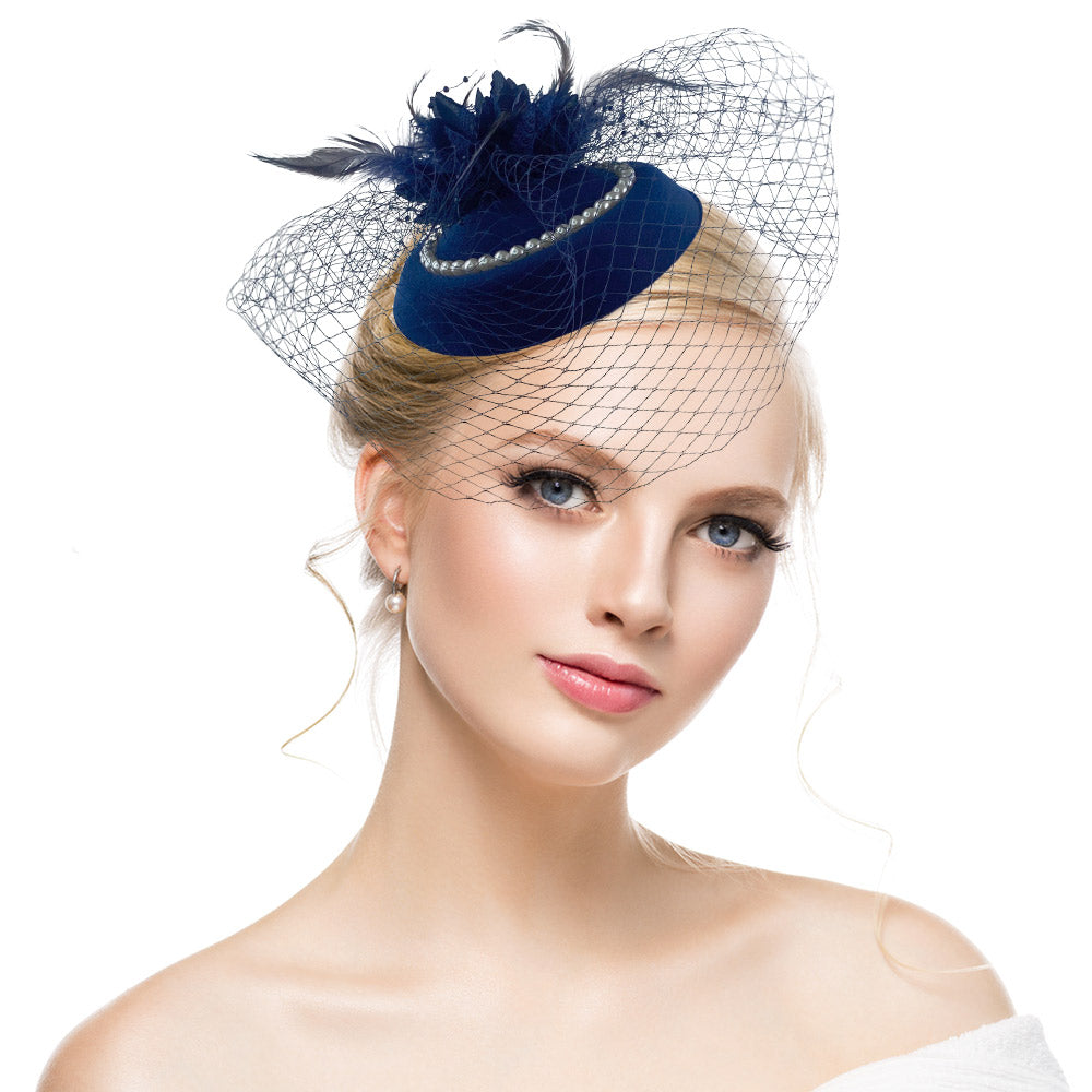 Night Shanghai cheongsam accessories, small hat, female headdress, celebrity accessories, veil, evening dress hair accessories, retro mesh hat
