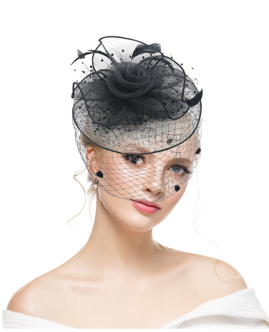 new feather mesh horse racing festival hat bride wedding photography retro ball hat tea party banquet headdressEuropean and American new feather mesh horse racing festival hat bride wedding photography retro ball hat tea party banquet headdress