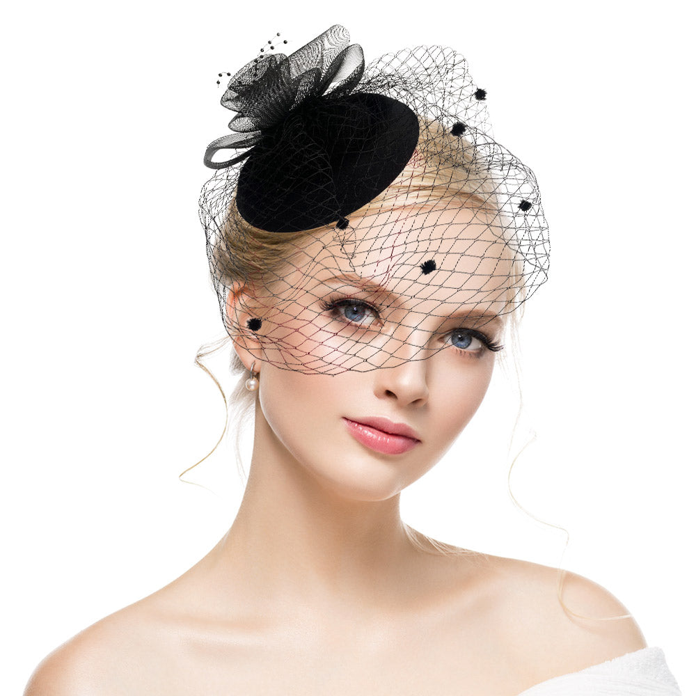 Small hat female headdress celebrity cheongsam accessories Republic of China bride hat veil evening dress hair accessories retro mesh hat