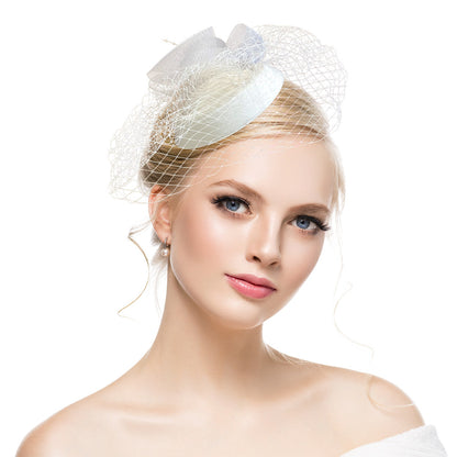 Small hat female headdress celebrity cheongsam accessories Republic of China bride hat veil evening dress hair accessories retro mesh hat