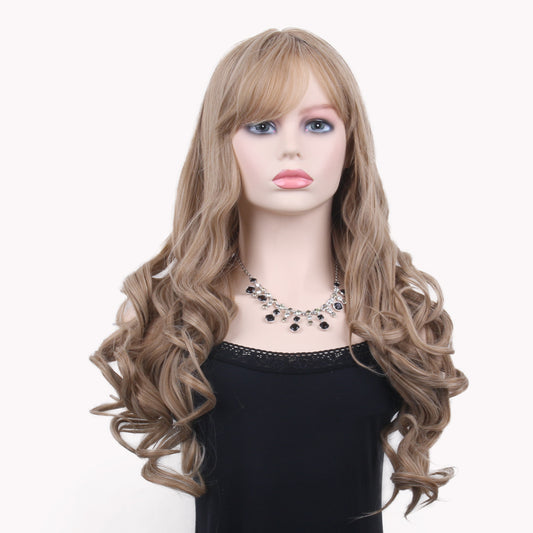 24 Inch Fashion Beautiful Brown Long Loose Wave Synthetic Fiber Wig For Women Daily Wear
