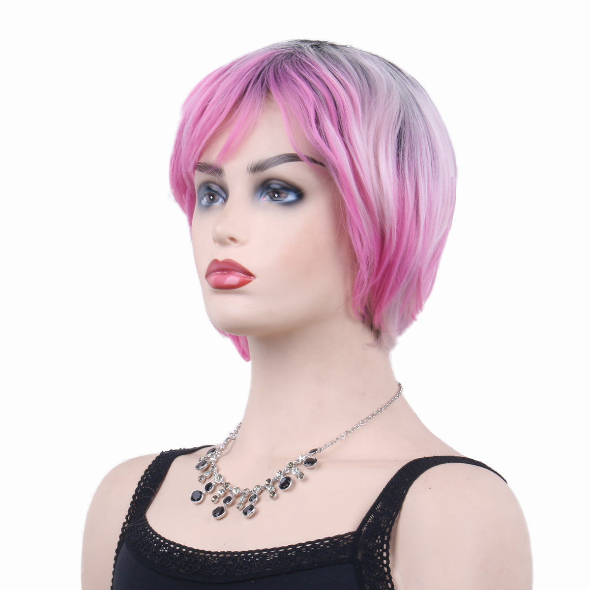 12 Inch Black Pink Gradient Luvme Human Hair Headband Wigs Or Black Women With Swig 40 Oz Tumbler With Handle
